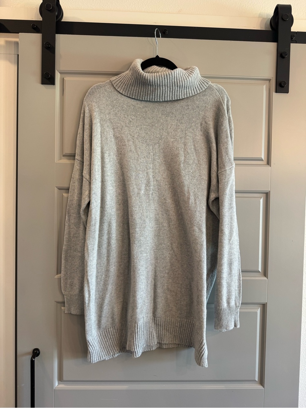 Pink Lily Heather Gray Cowl Neck Tunic Sweater Dress